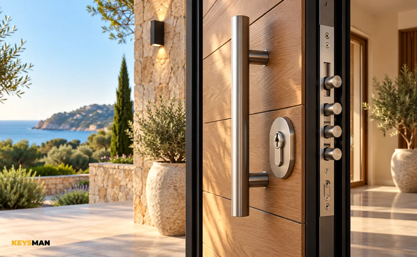 Puerta de seguridad con cerradura multipunto en una vivienda de Calvià